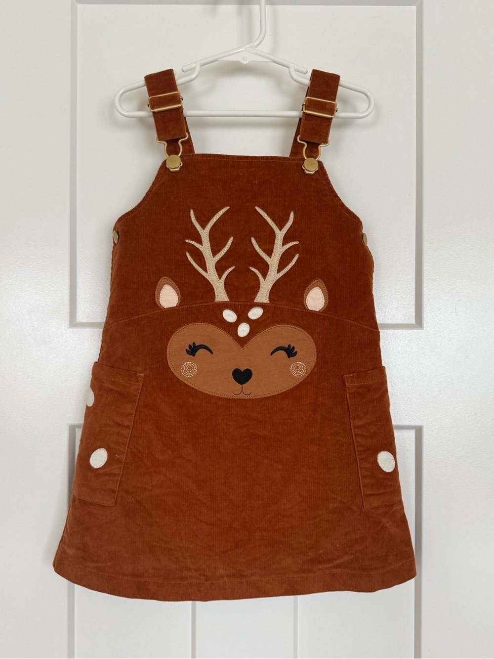 Adventure Wear by Copper Key Girls Size 6 Reindeer Corduroy Jumper Dress